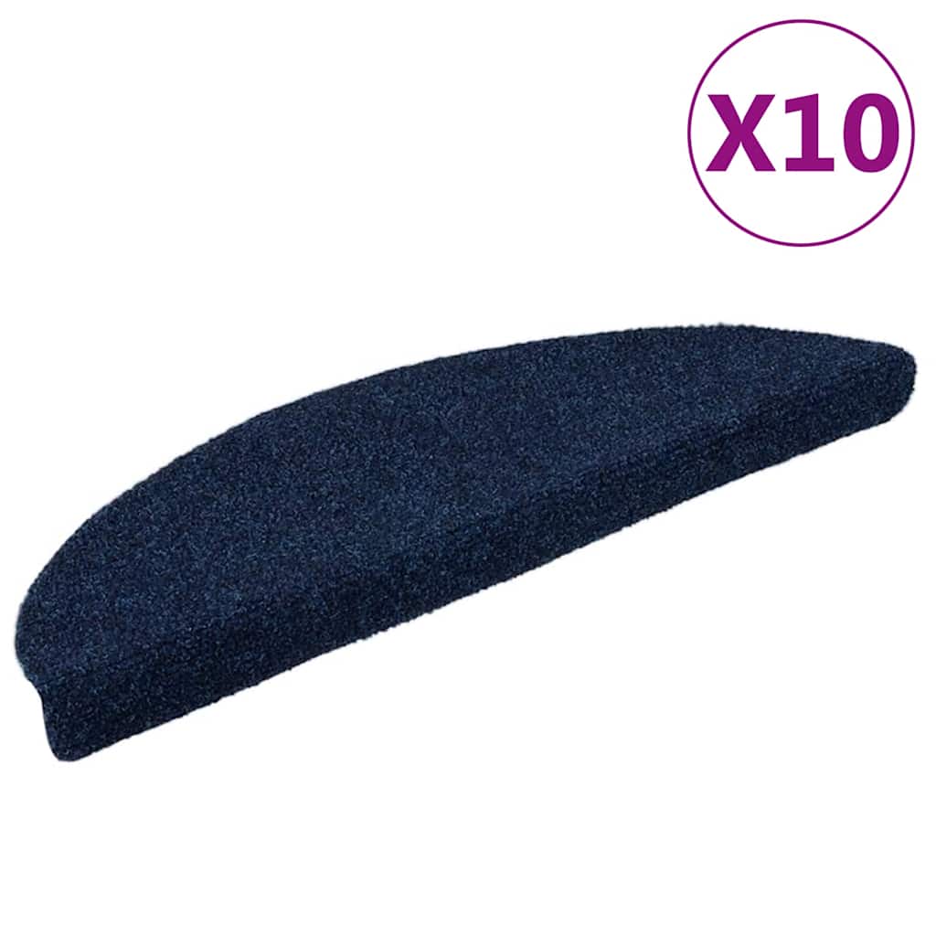Vidaxx selvklæbende trappemåtter 10 stk 56x17x3 cm marineblå halvrunde