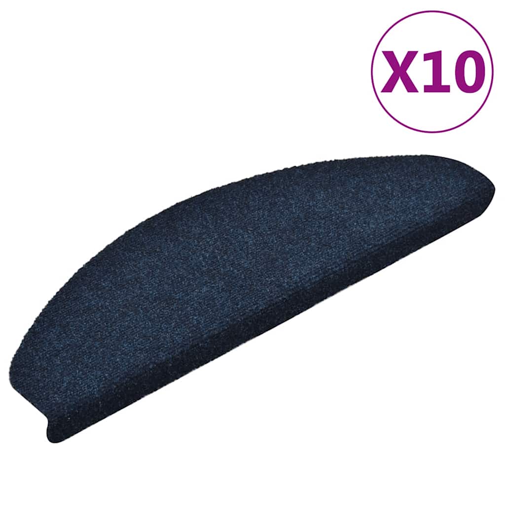Vidaxx selvklæbende trappemåtter 10 stk 65x21x4 cm marineblå halvcirkelformet stor