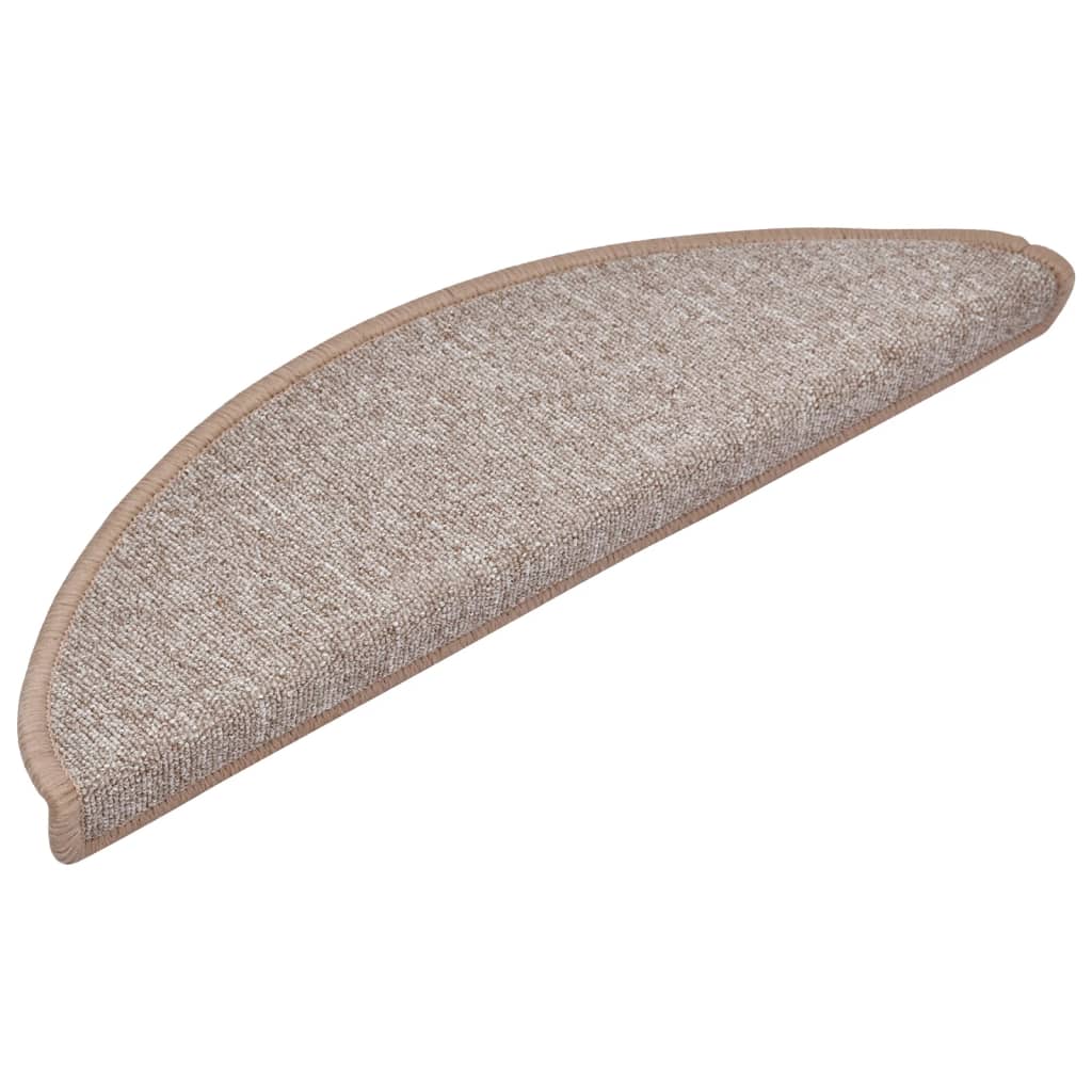 Vidaxl Stair Mats 10 St 56x17x3 cm lysebrun halvkugle