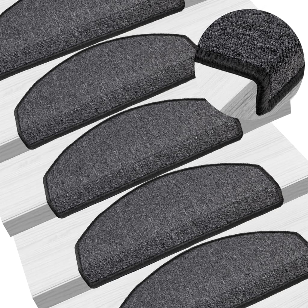 Vidaxl Stair Mats 10 St 65x24x4 cm Anthracite Halvisphere stor