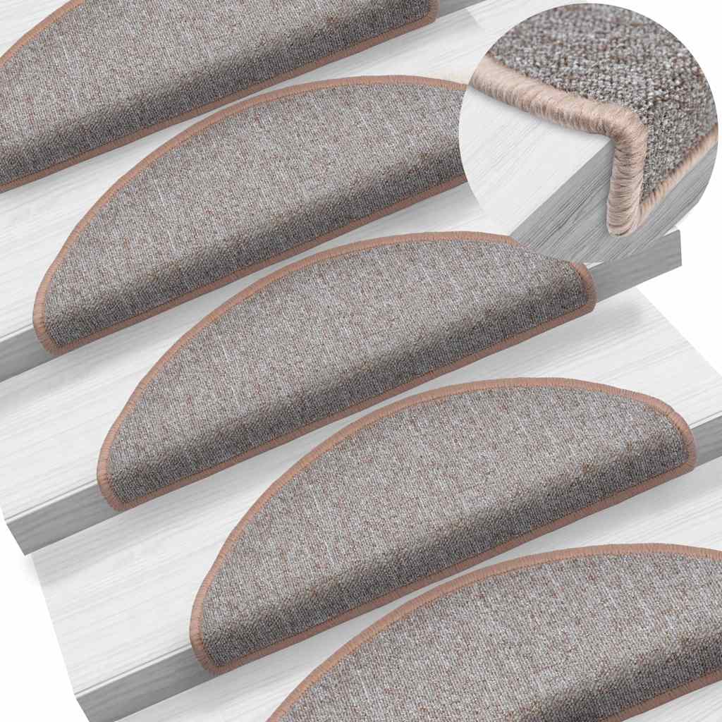 Vidaxl Stair Mats 10 St 65x24x4 cm lysebrun halvkugle stor