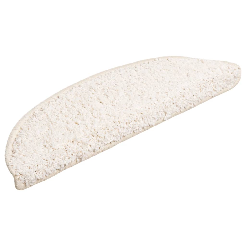 Vidaxx trappemåtter 10 stk 56x17x3 cm hvide halvrunde