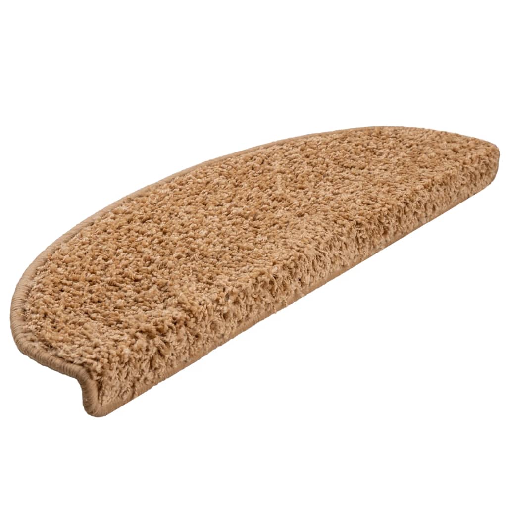 VidaXL trappemåtter 10 stk 65x21x4 cm beige halvrund stor