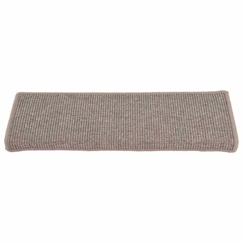 Vidaxl trapmatten 15 st 65x21x4 cm donkerbeige rechthoekige rand