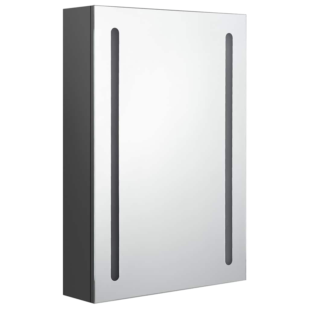 Vidaxl badkamerkast met spiegel en led 50x13x70 cm grijs
