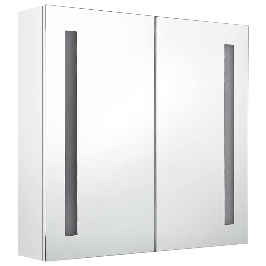 Vidaxl badkamerkast met spiegel en led 62x14x60 cm glanzend wit