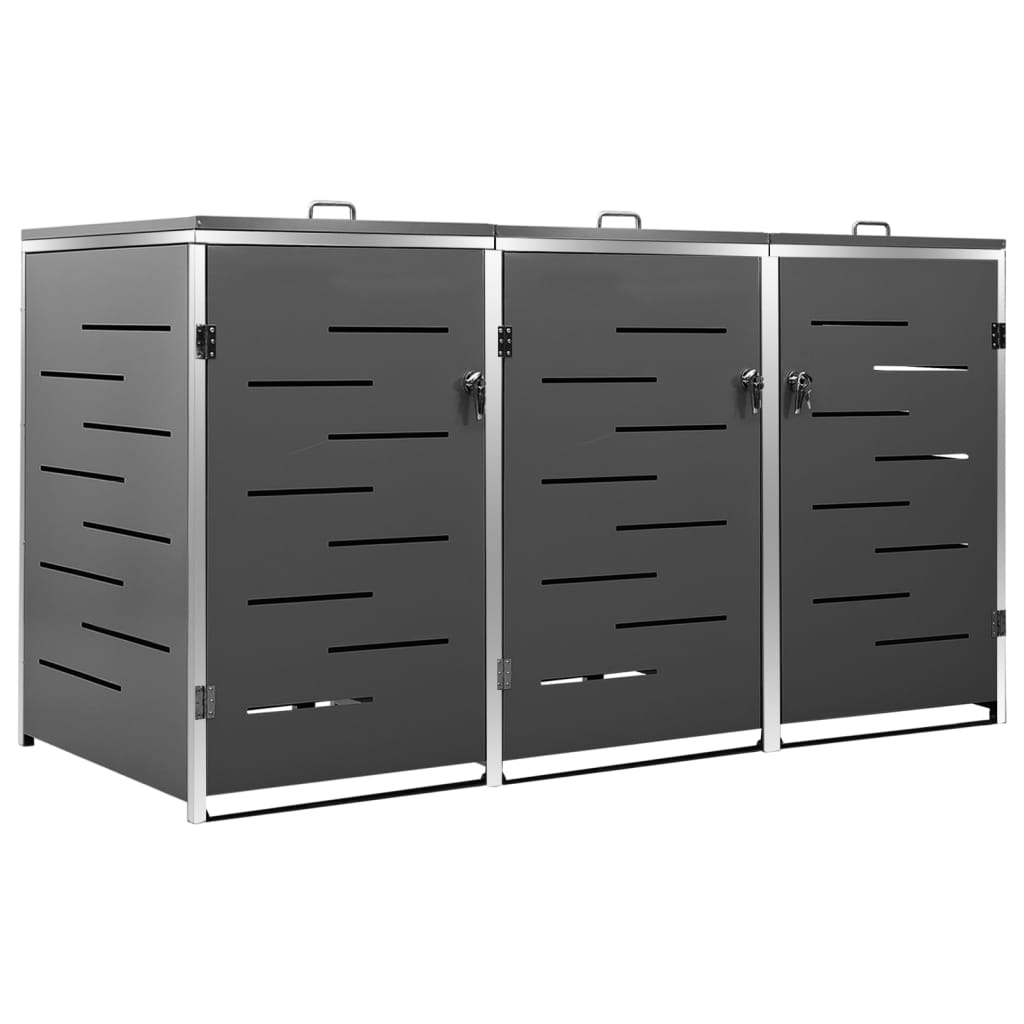 Vidaxl Container Storage Triple 207x77.5x112.5 cm Rustfrit stål