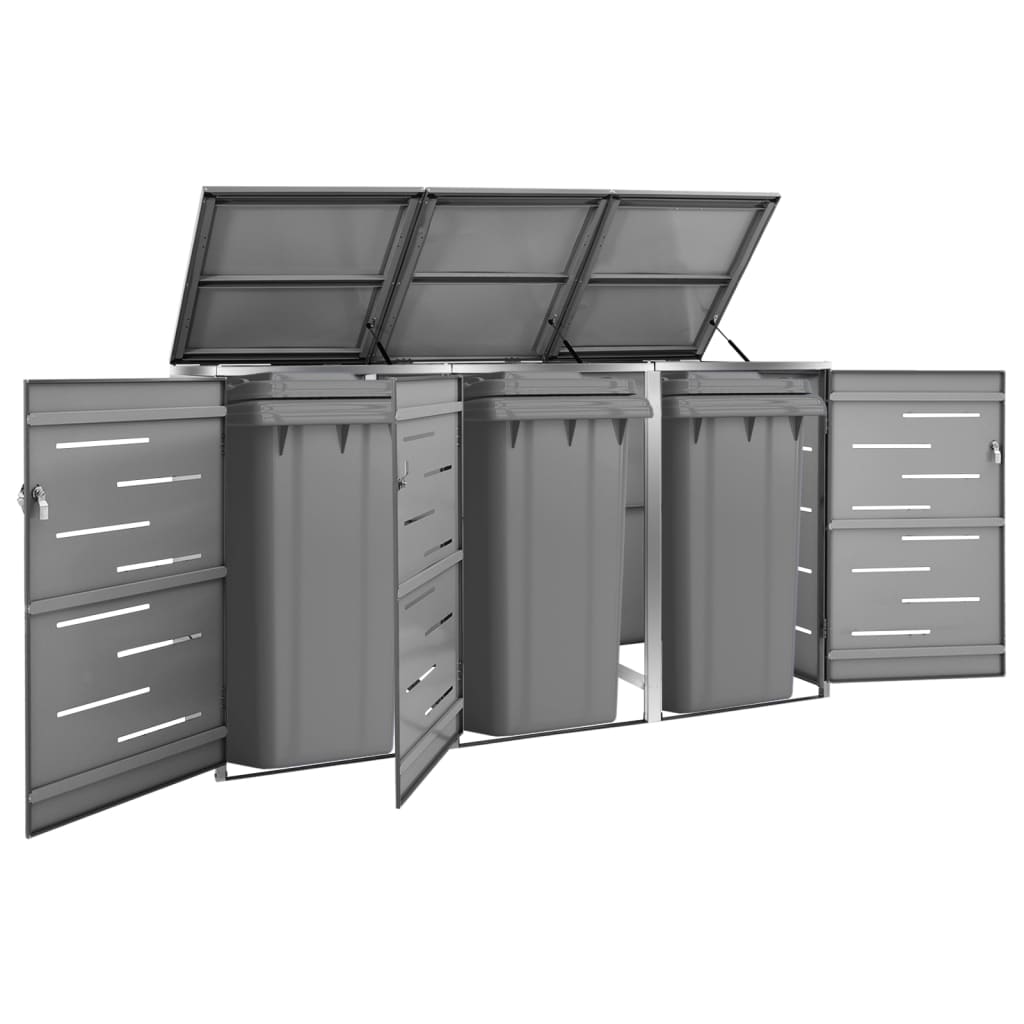 Vidaxl Container Storage Triple 207x77.5x112.5 cm Rustfrit stål
