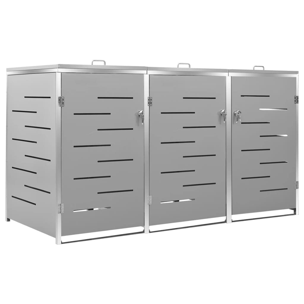 Vidaxl Container Storage Triple 207x77.5x112.5 cm Rustfrit stål