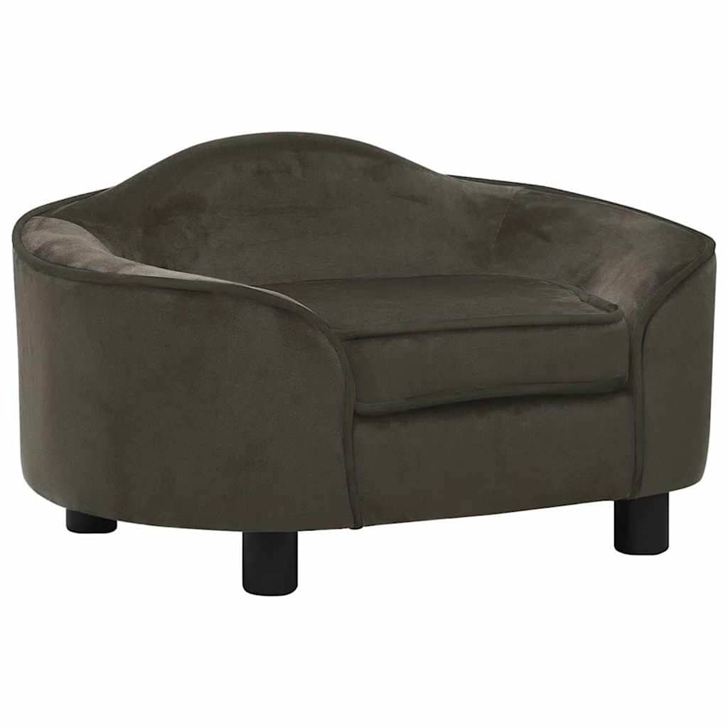 Vidaxxl hundesofa 67x47x36 cm plys mørkegrå