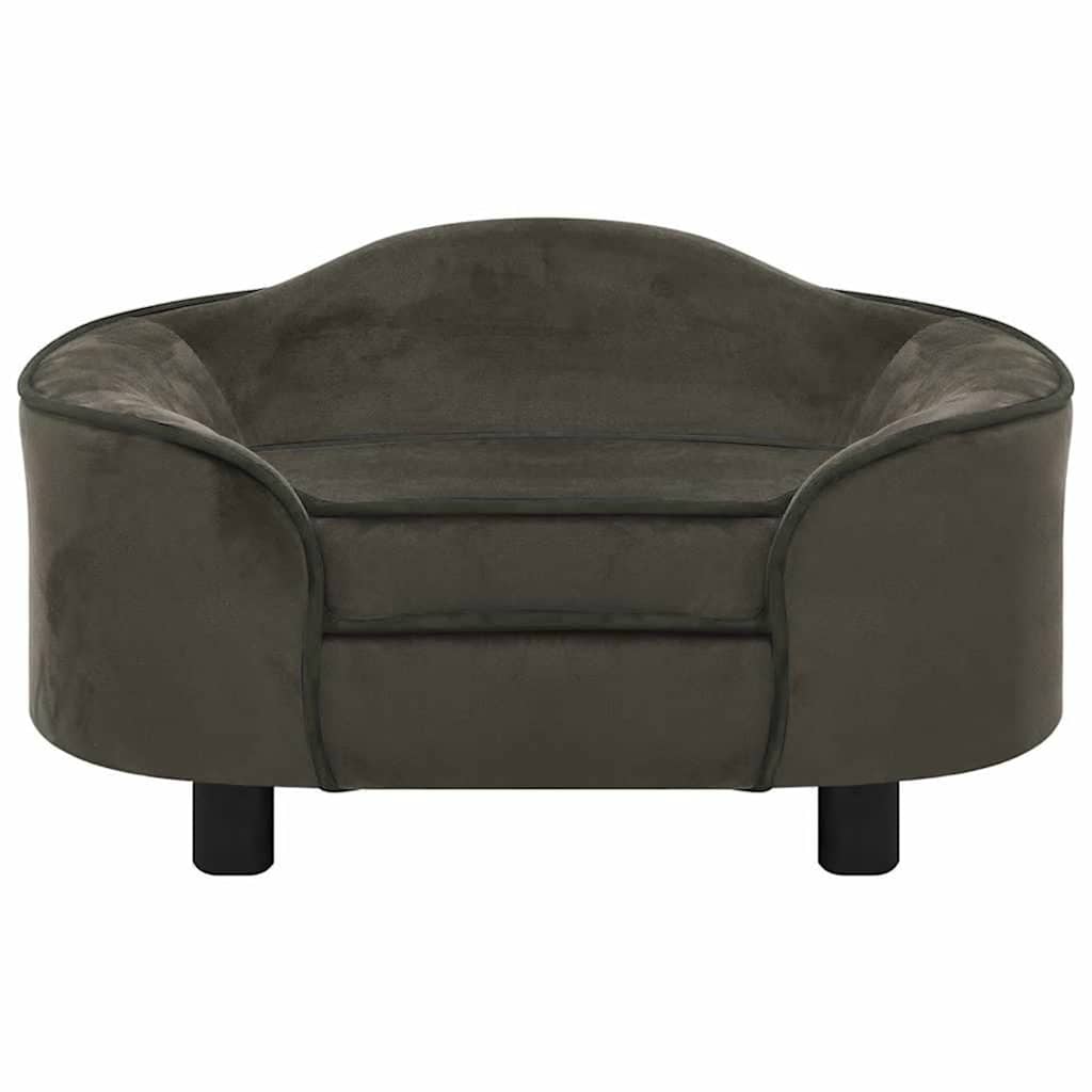 Vidaxxl hundesofa 67x47x36 cm plys mørkegrå