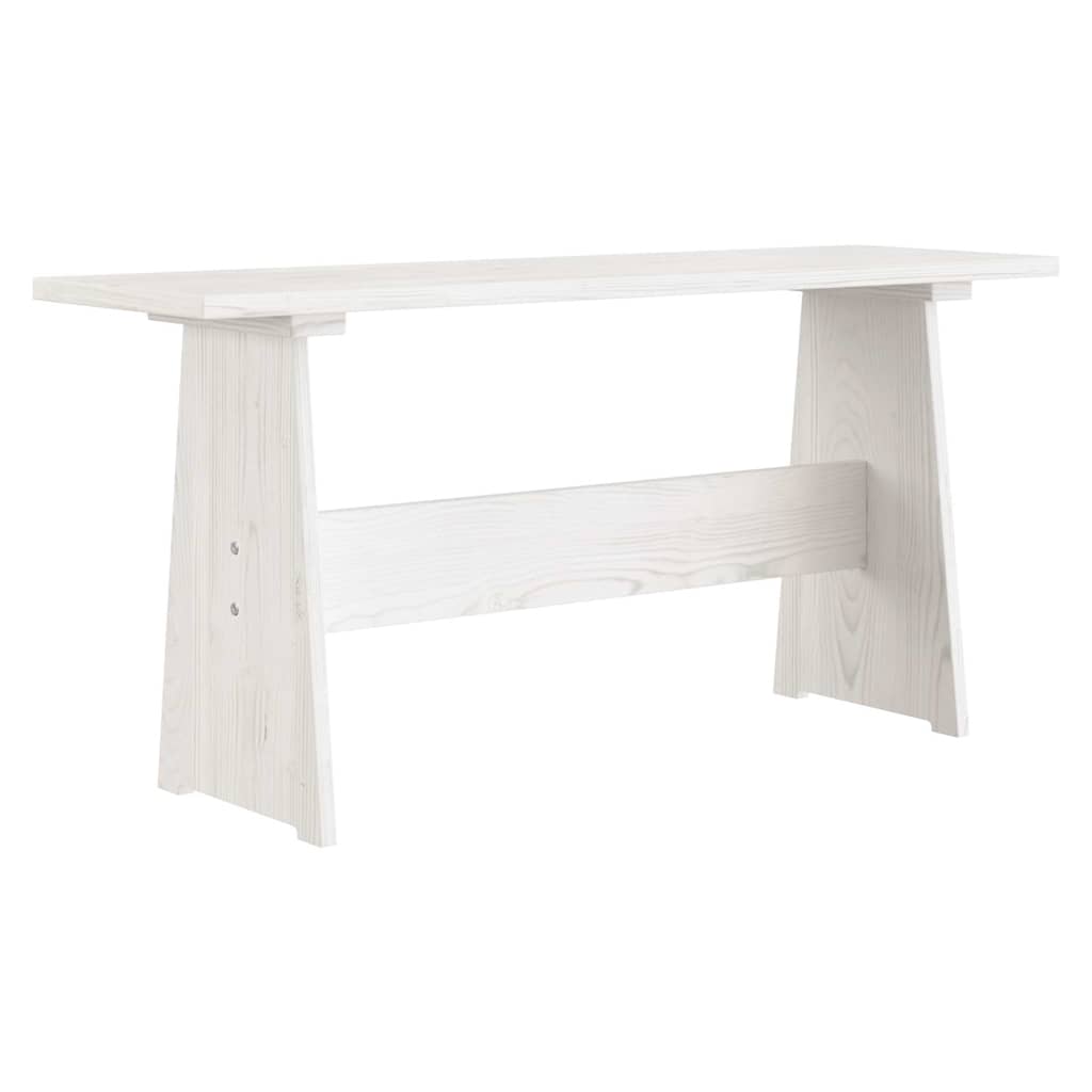 Vidaxl eettafel met bankje reine massief grenenhout wit