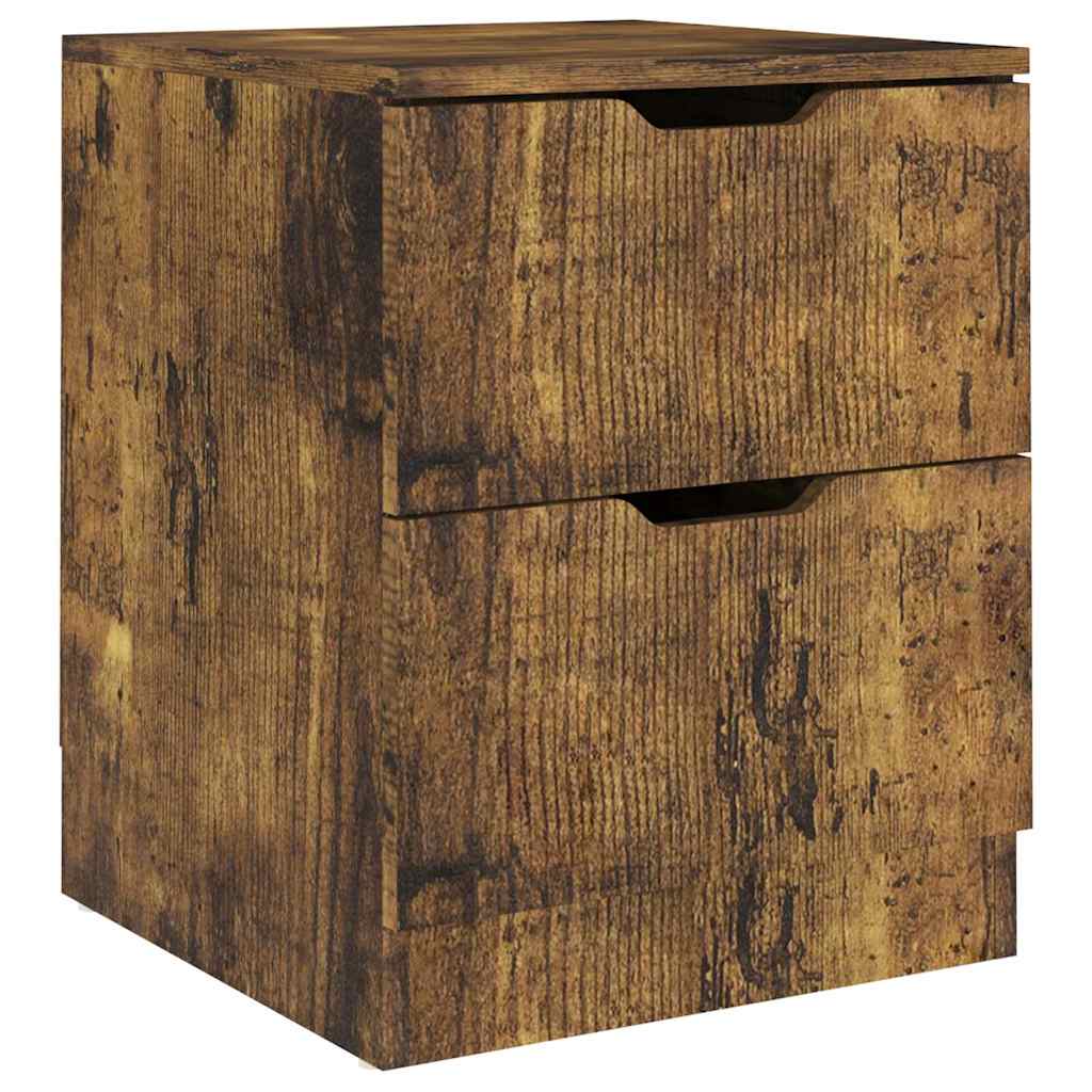 Vidaxl nachtkastjes 2 st 40x40x50 cm bewerkt hout gerookt eikenkleurig