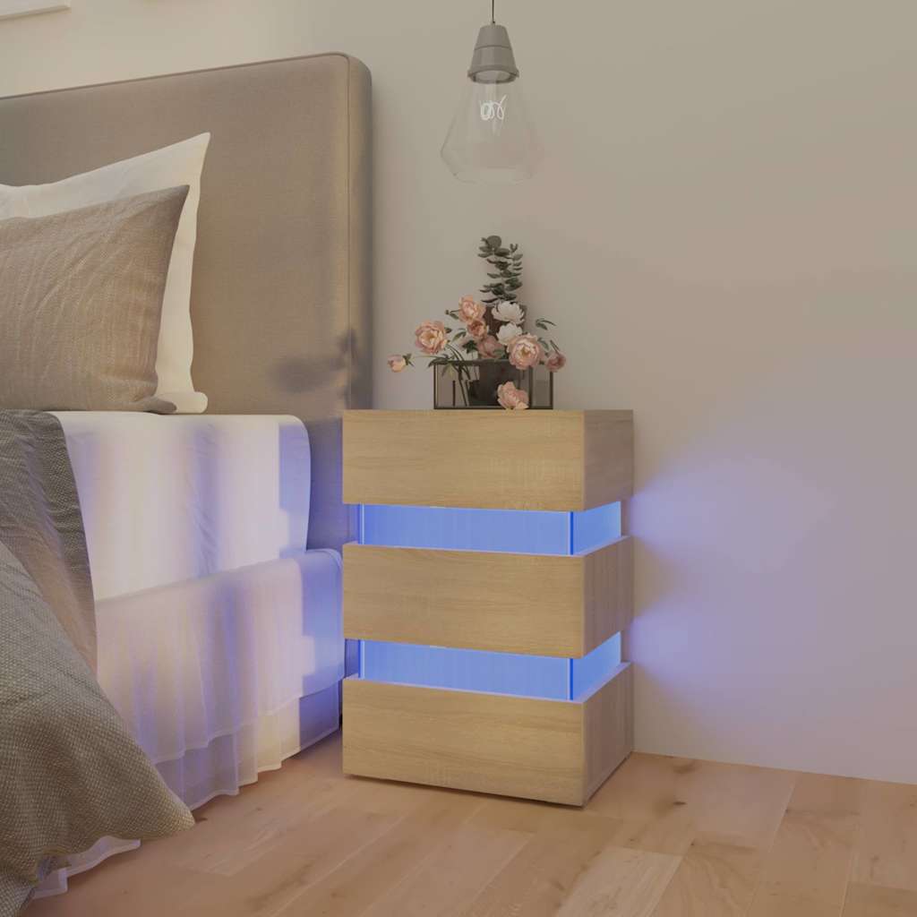 Vidaxl nachtkastje 45x35x67 cm bewerkt hout sonoma eikenkleurig
