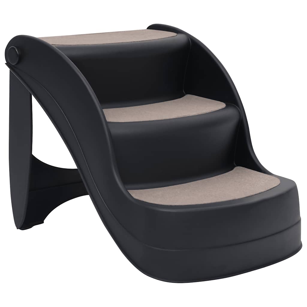 VidaXL hundetrappe 3 trin foldbar sort