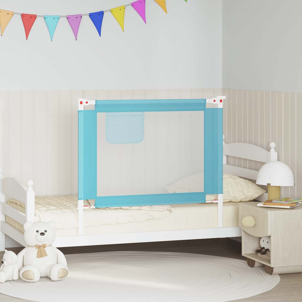 Vidaxl Bedhek Toddler 100x25 cm stofblåt