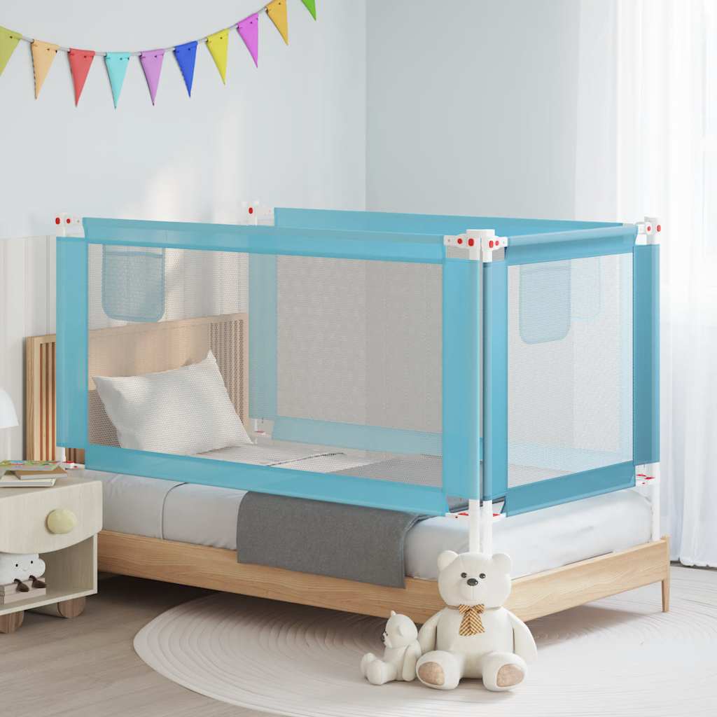 Vidaxl Bedhek Toddler 160x25 cm stofblåt