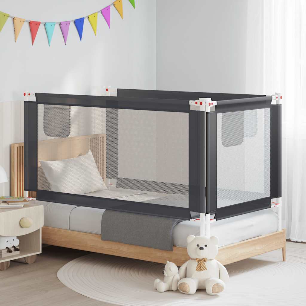 Vidaxl Bedhek Toddler 160x25 cm stof mørkegrå