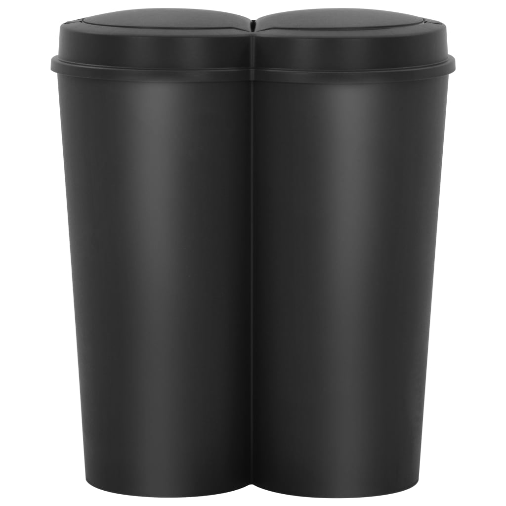 Vidaxl papirkurv kan fordoble 50 l sort