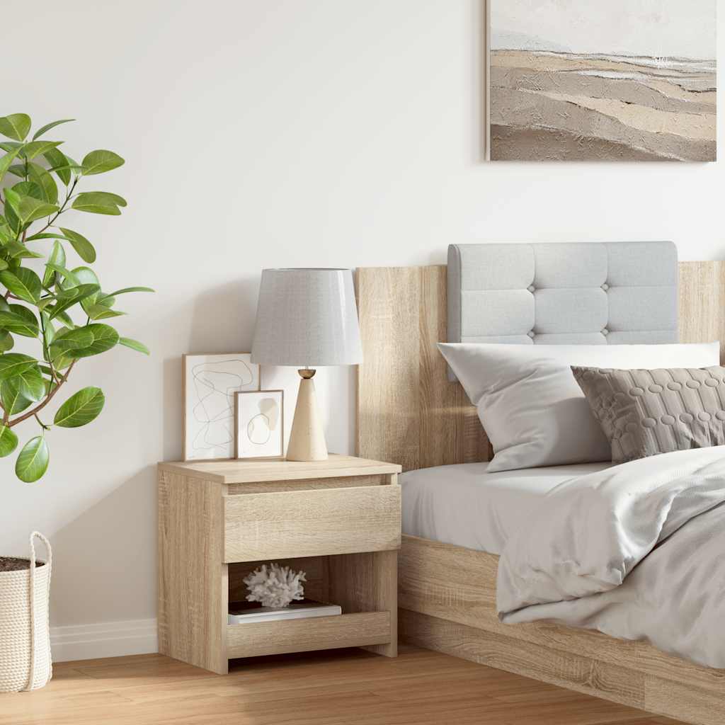 Vidaxl nachtkastje 40x30x39 cm bewerkt hout sonoma eikenkleurig