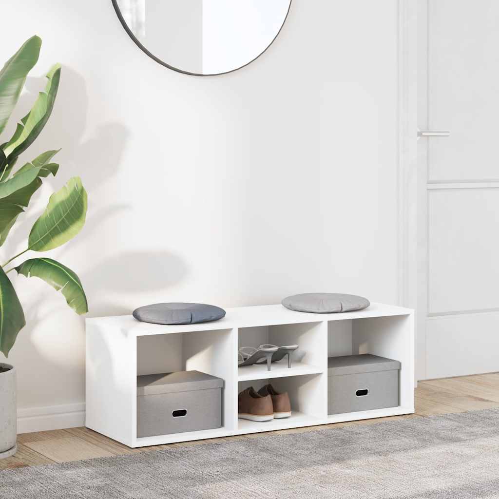 Vidaxl Shoe Storage Sofa 105x35x35 cm Forarbejdet træhvide