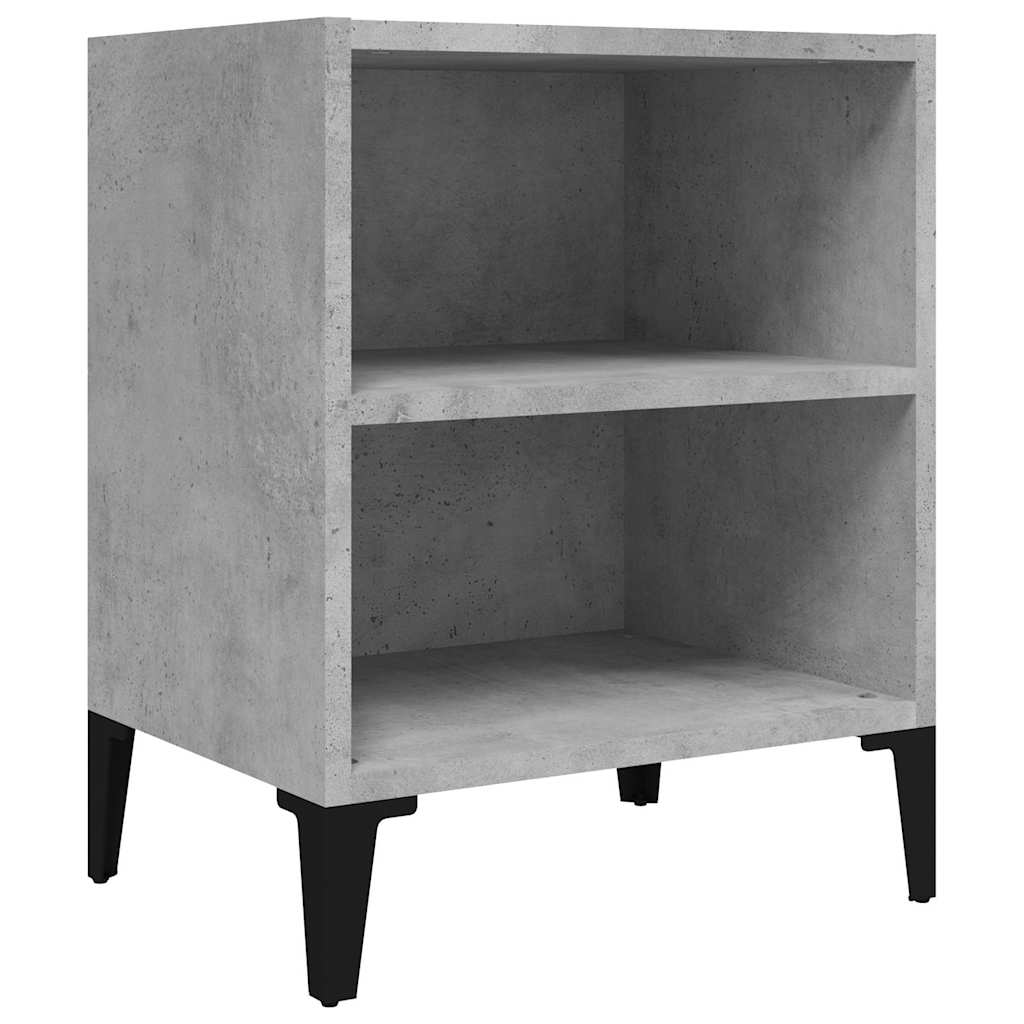 Vidaxl nachtkastje met metalen poten 40x30x50 cm betongrijs