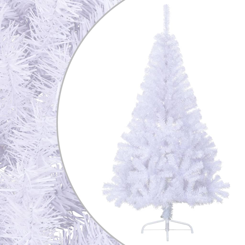 VIDAXL KUNSTKERSTBOOM MED STANDARD HALF -SIX0 CM PVC HVID