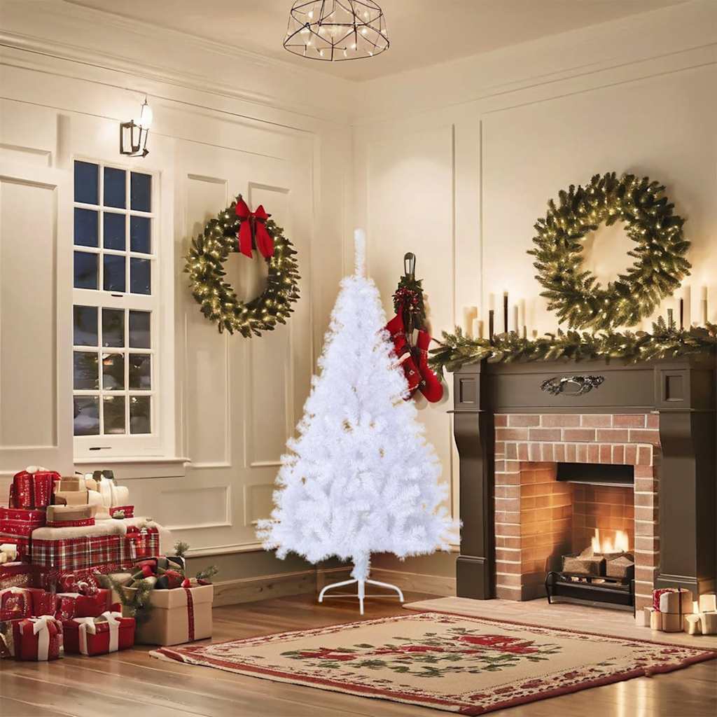 Vidaxl Kunstkerstboom med standard halv 150 cm PVC White