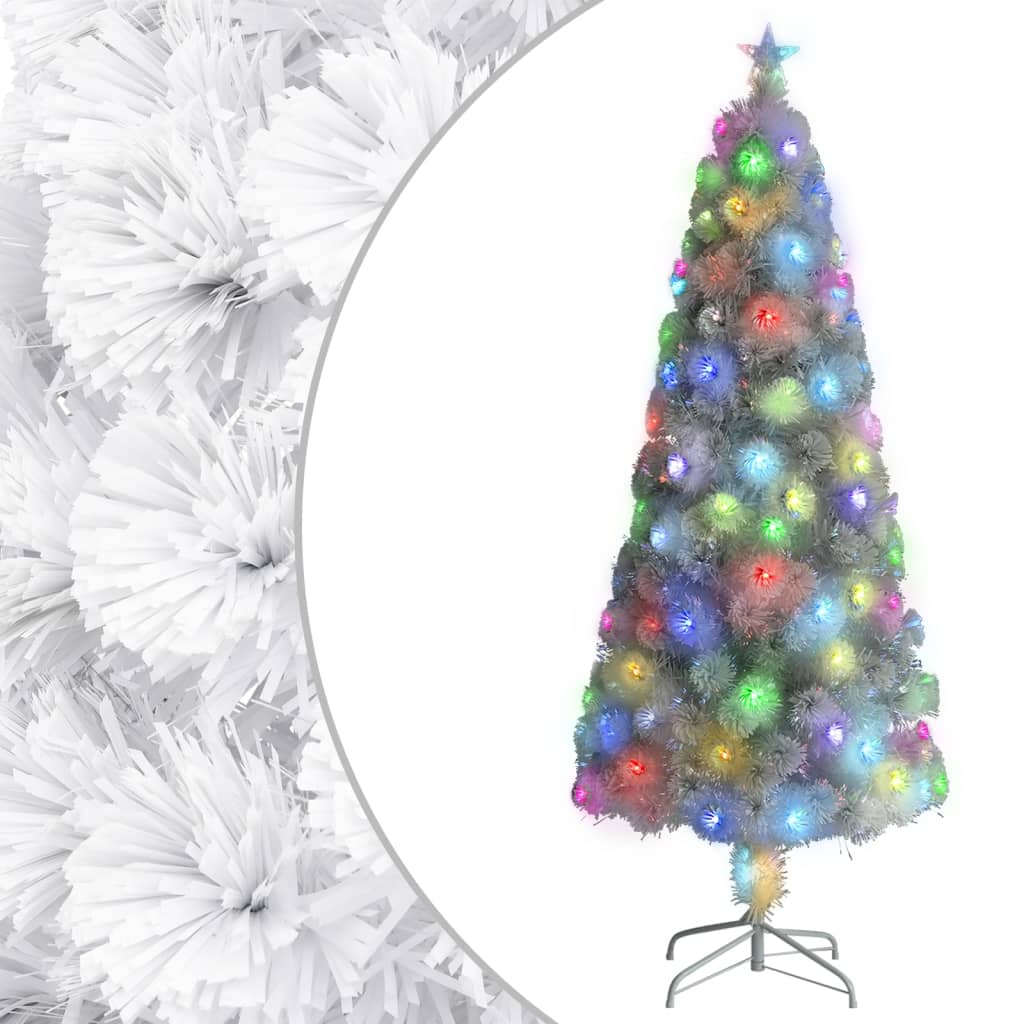 Vidaxl Kunstkerstboom med belysning 210 cm fiberoptisk hvid