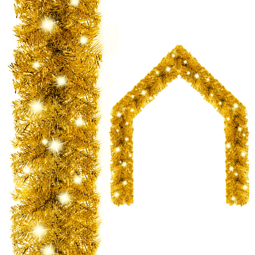 Vidaxl julegarland med LED -lys 5 m guldfarvet
