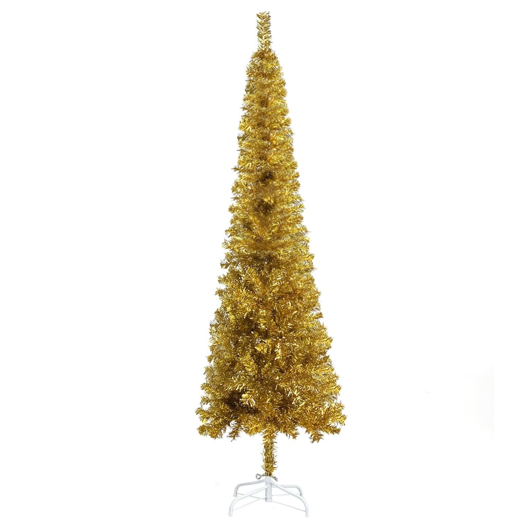 Vidaxl juletræ smal 120 cm guldfarvet