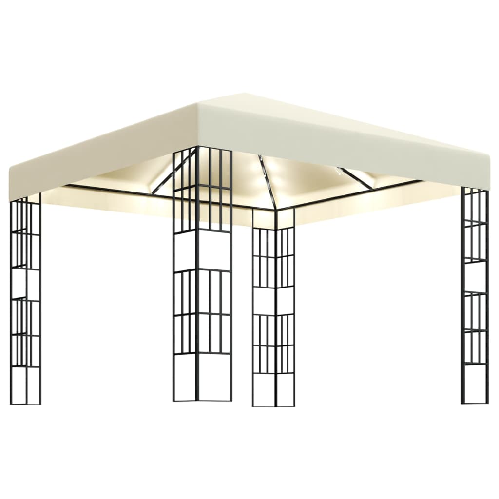 Vidaxx lysthus med LED strygelys 3x3 m cremefarvet