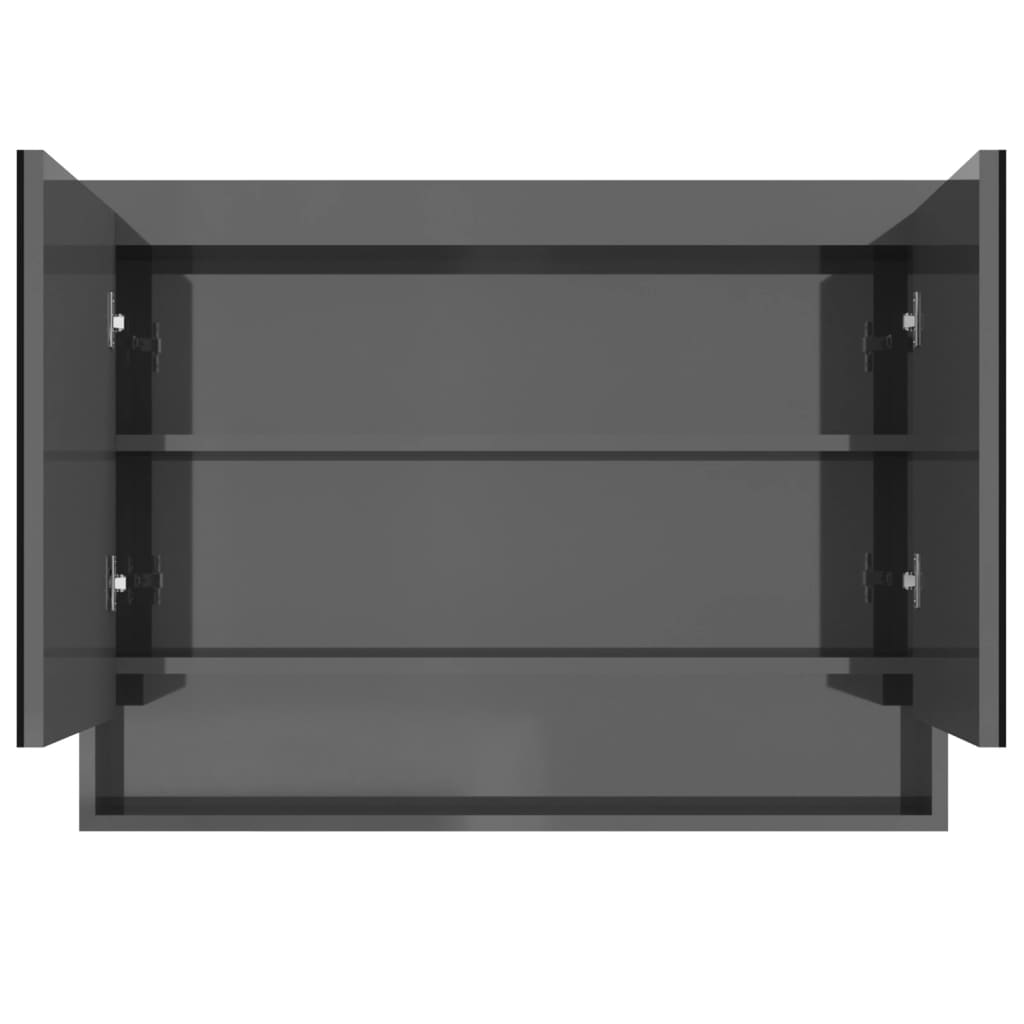 Vidaxl badkamerkast met spiegel 80x15x60 cm mdf glanzend grijs