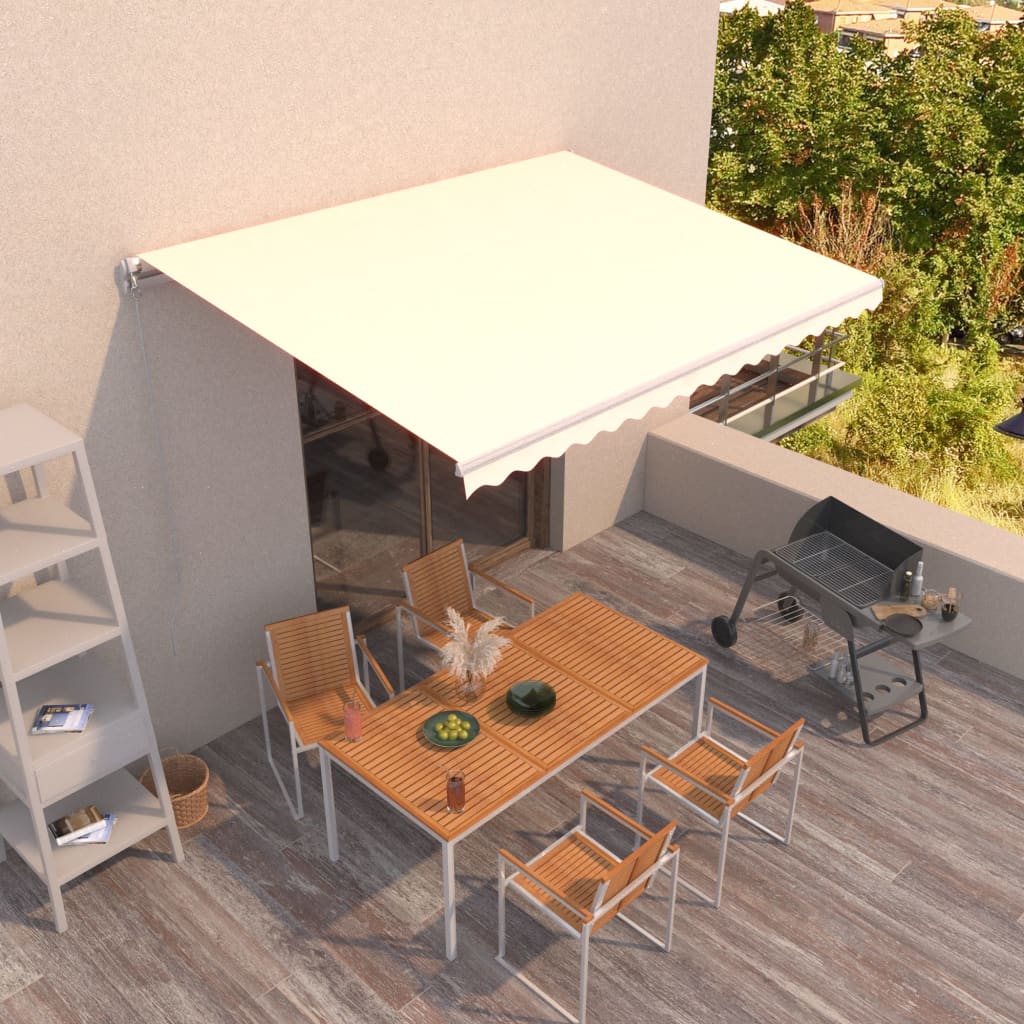 Vidaxl Luifel udvider manuelt 450x300 cm creme -farvet