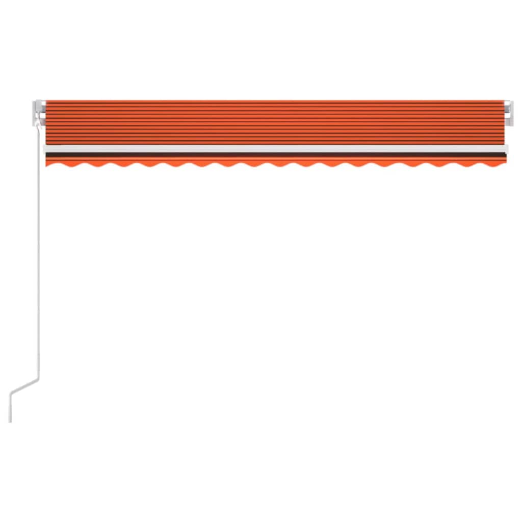 Vidaxl Luifel Automatisk med LED vindsensor 450x300 cm Orange Brown