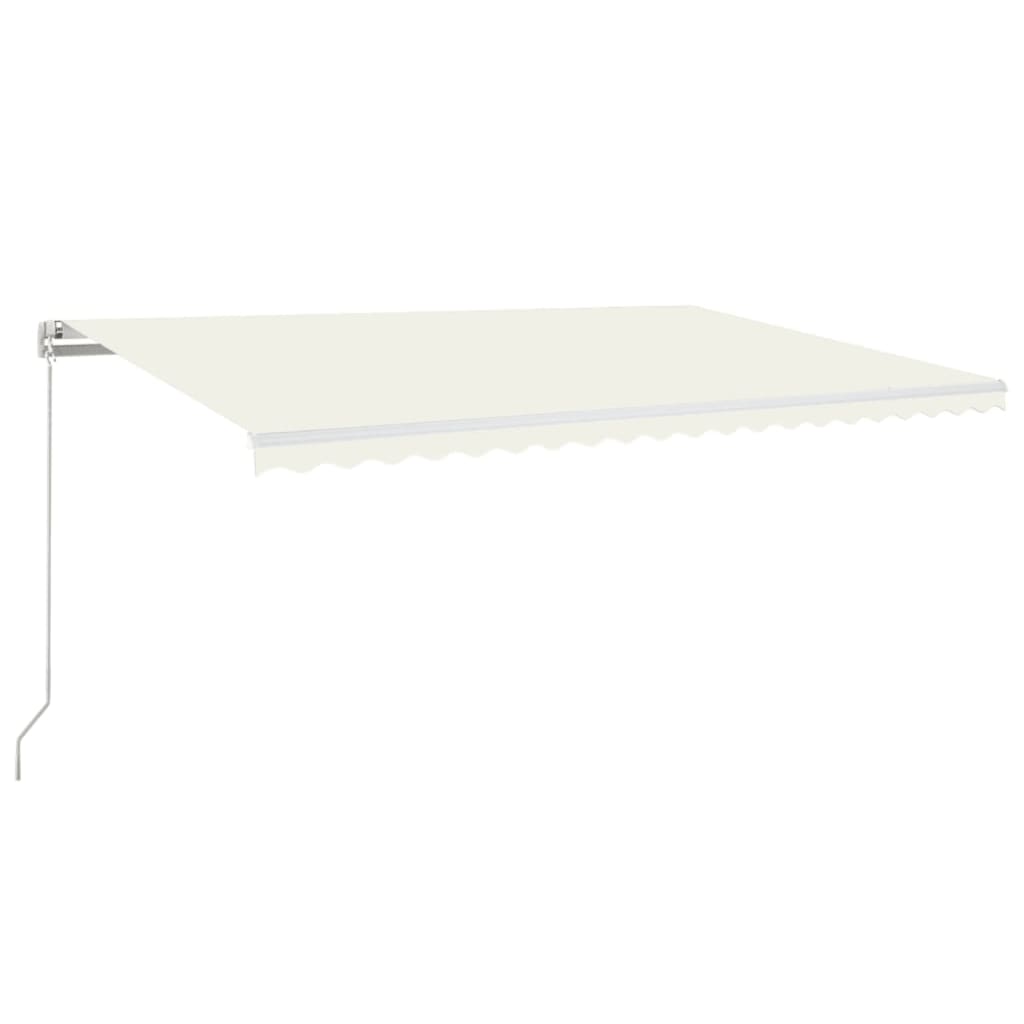 Vidaxl Luifel manuelt kan udvides med LED 500x300 cm creme -farvet