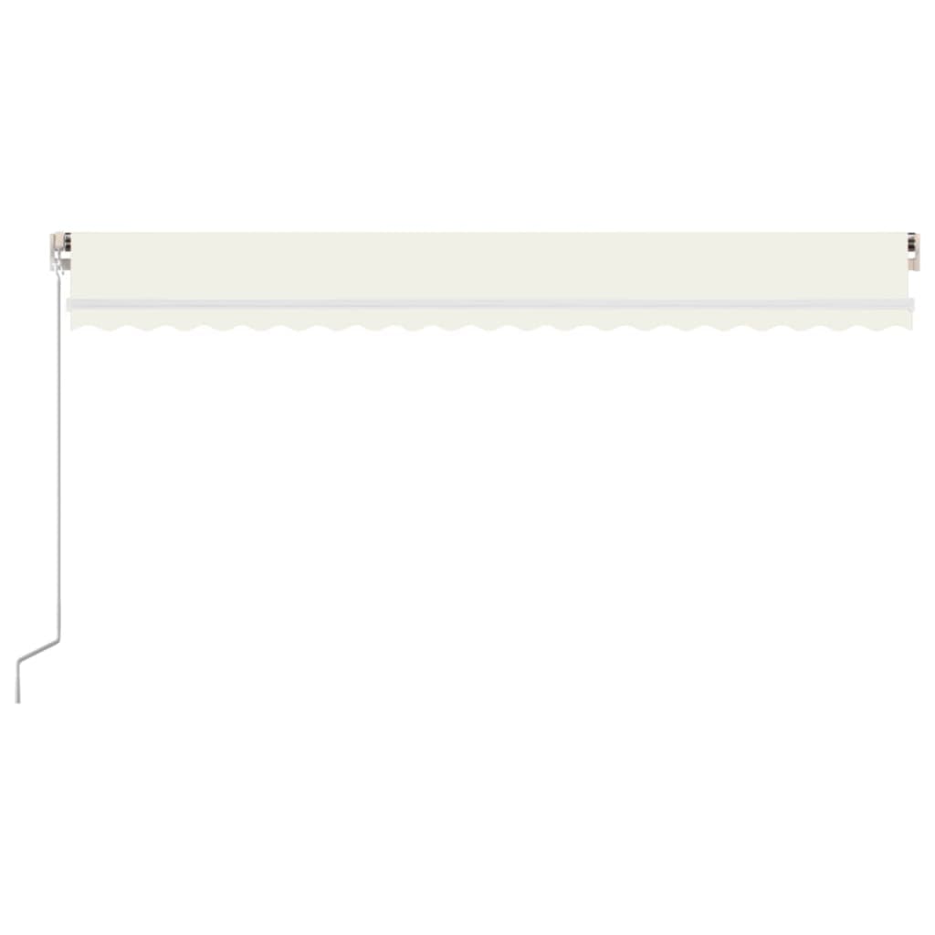 Vidaxl Luifel manuelt kan udvides med LED 500x300 cm creme -farvet