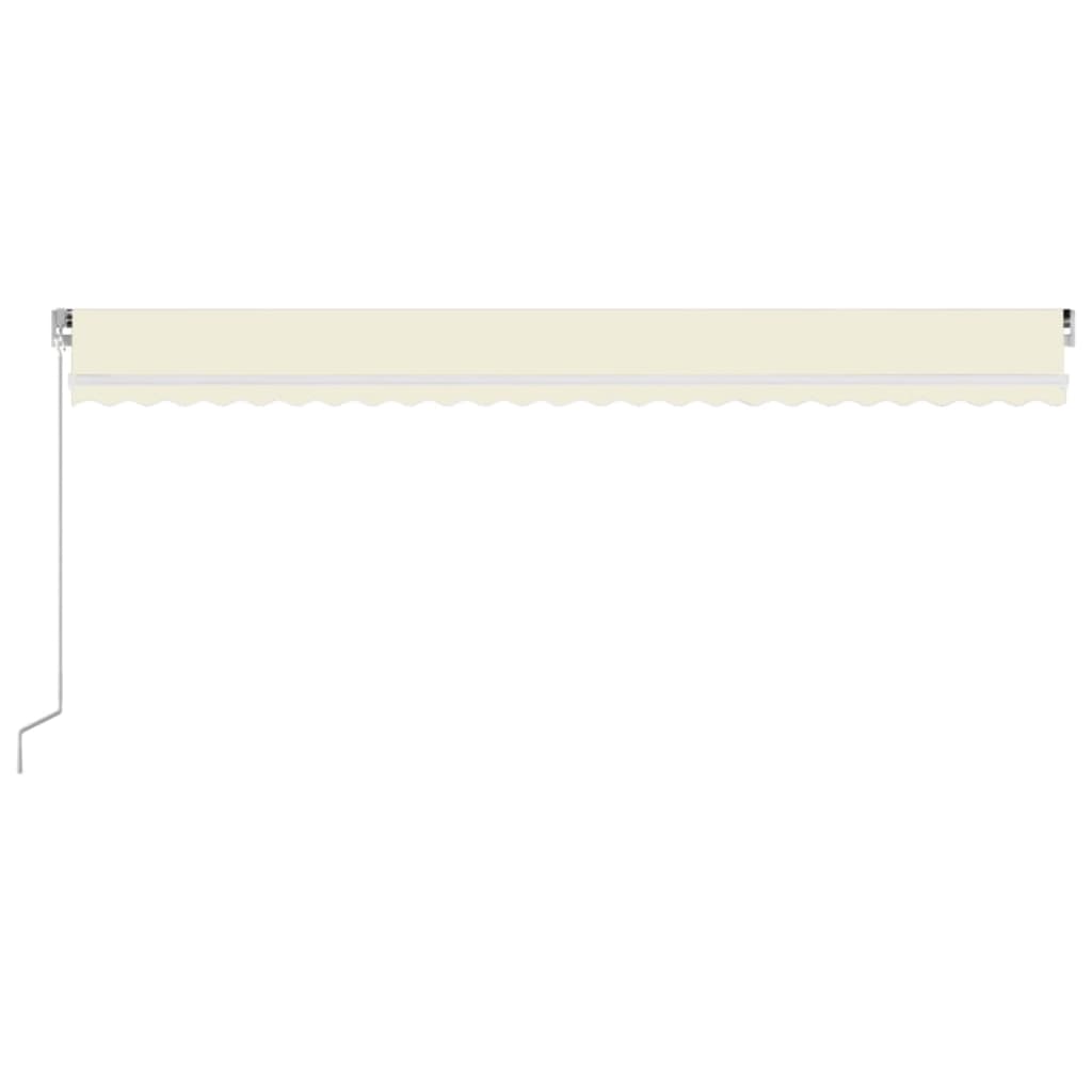 Vidaxl Luifel manuelt kan udvides med LED 600x300 cm creme -farvet