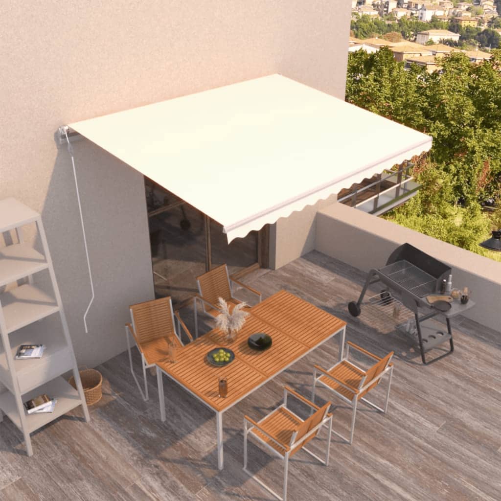 Vidaxl Luifel udvider automatisk 400x350 cm creme -farvet