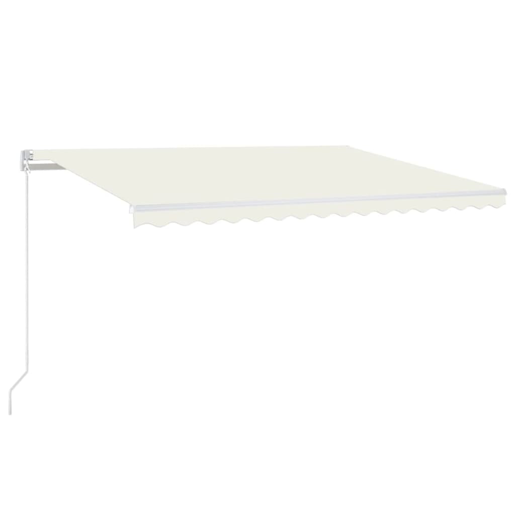 Vidaxl Luifel manuelt kan udvides med LED 450x350 cm creme -farvet