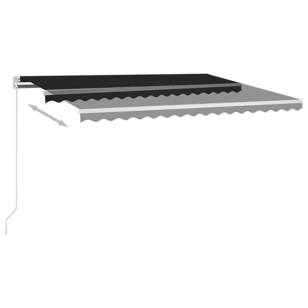 Vidaxl Luifel manuelt kan udvides med LED 450x350 cm anthracitfarve