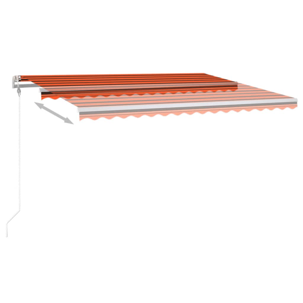 Vidaxl Luifel Automatisk med LED vindsensor 450x350 cm Orange Brown