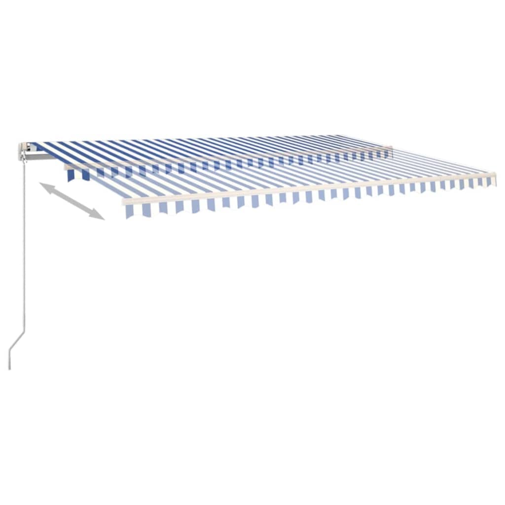 Vidaxl Luifel udvider manuelt 500x350 cm blå og hvid
