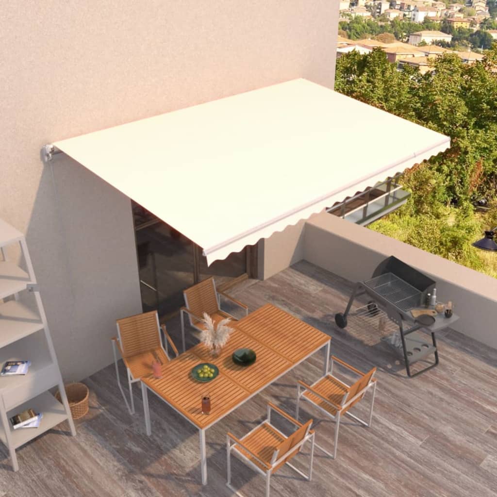 Vidaxl Luifel udvider manuelt 500x350 cm creme -farvet