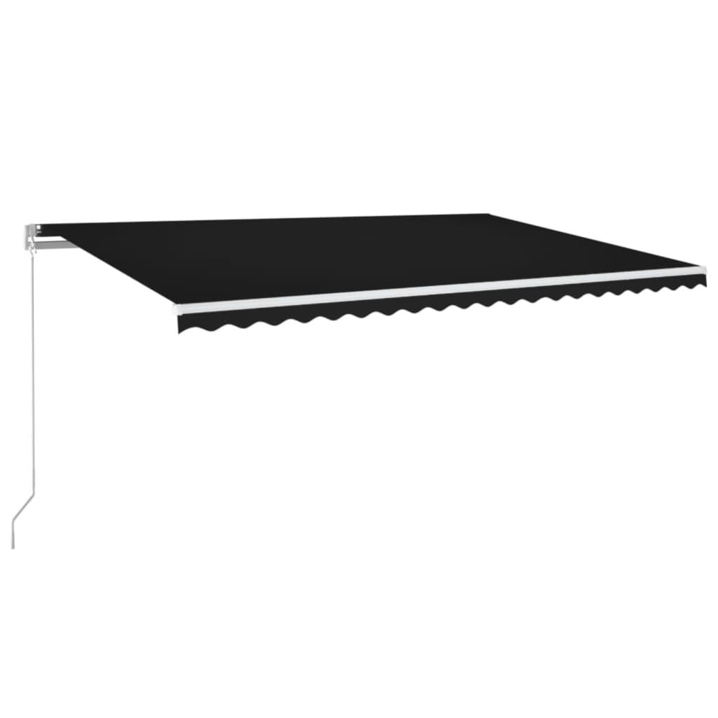 Vidaxl Luifel manuelt kan udvides med LED 500x350 cm anthracitfarve