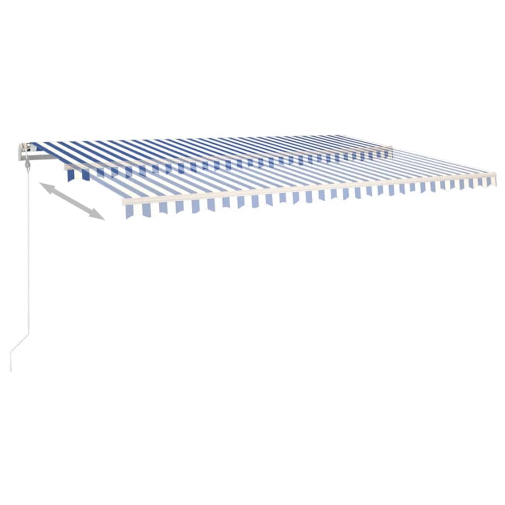 Vidaxl Luifel udvider automatisk 500x350 cm blå og hvid