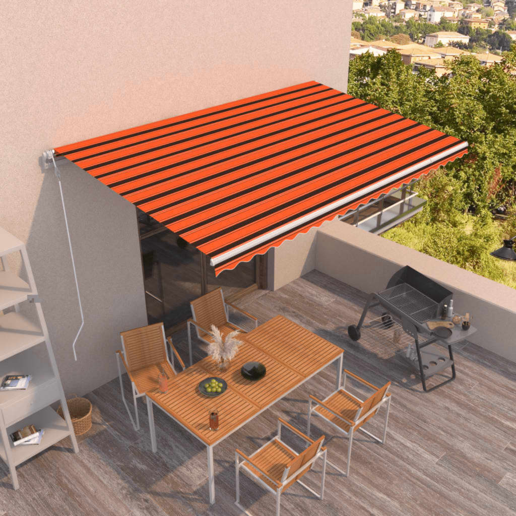 Vidaxl Luifel udvider automatisk 500x350 cm orange og brun