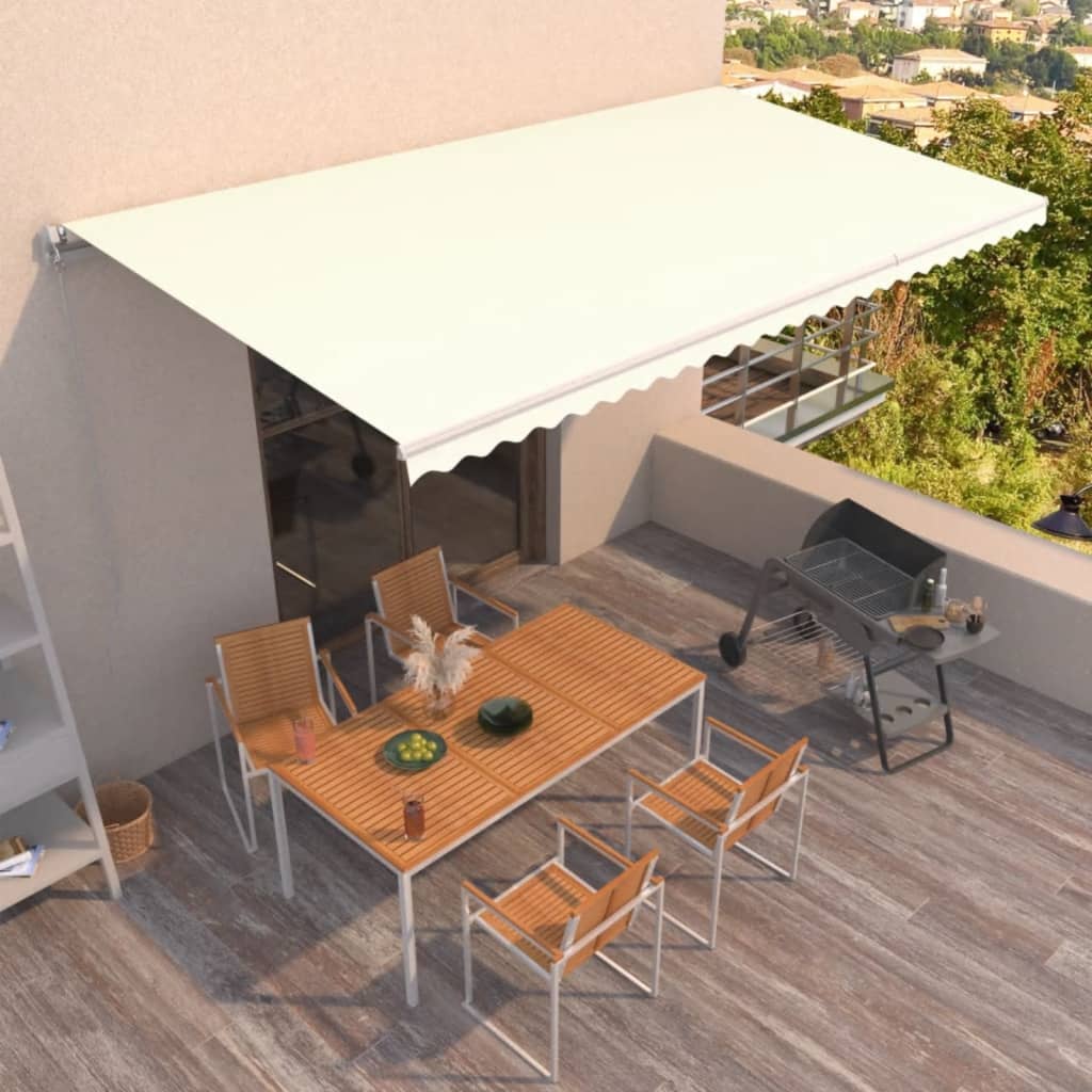 Vidaxl Luifel udvider manuelt 600x350 cm creme -farvet