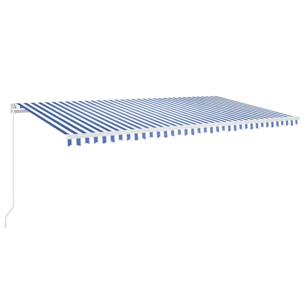 Vidaxl Luifel manuelt kan udvides med LED 600x350 cm blå og hvid