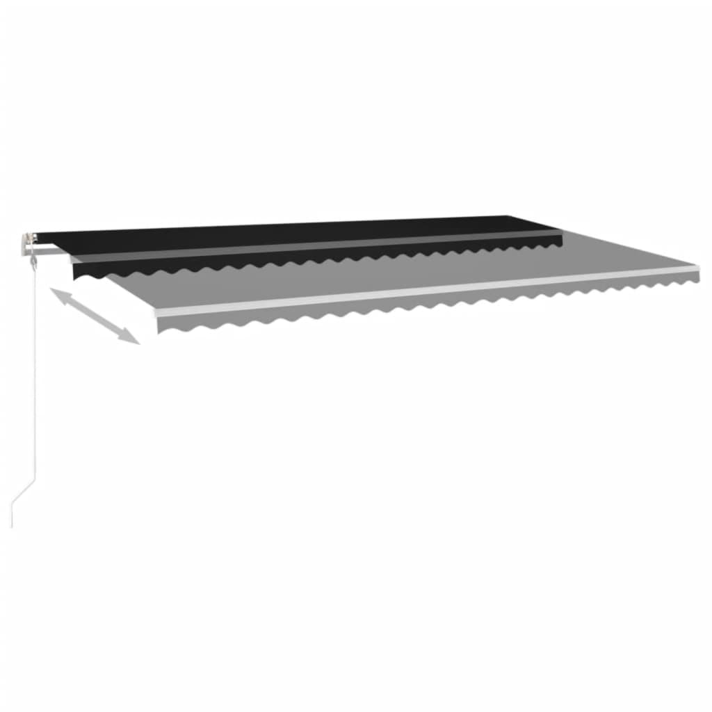Vidaxl Luifel Automatisk udvidelig 600x350 cm antracit -farvet